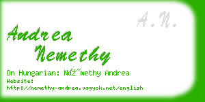 andrea nemethy business card